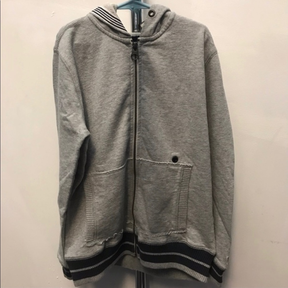 NO EXCESS Gray Cotton Sweatshirt Hoodie - Size 12